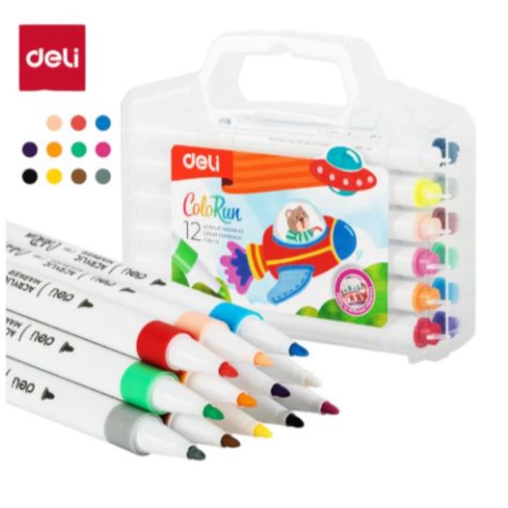 Deli ColoRun Marker Set – 12 Colors